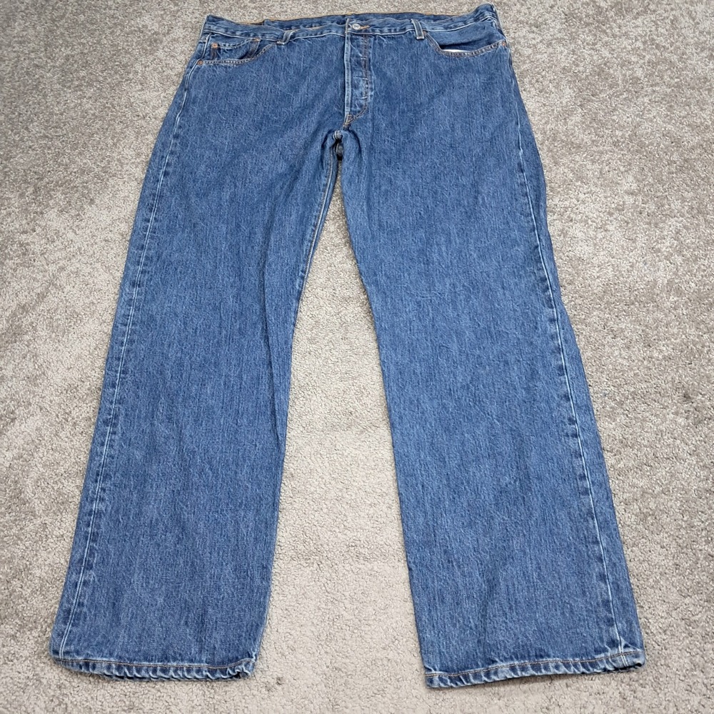 Levis 501 Original Mens Straight Leg Button Fly Jeans Medium Wash W44 L32